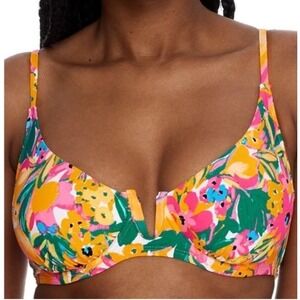 NWT Anne Cole Sunshine Floral Bikini Top‎ Underwire V-Wire Support X-Large